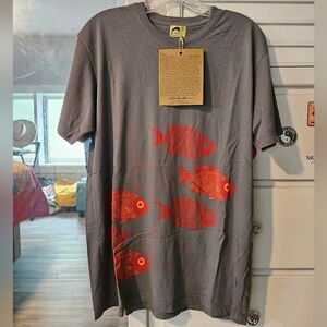 KEALOPIKP MENS TEE - SIZE MEDIUM - AWEOWEO PRINT - GREY COLOR